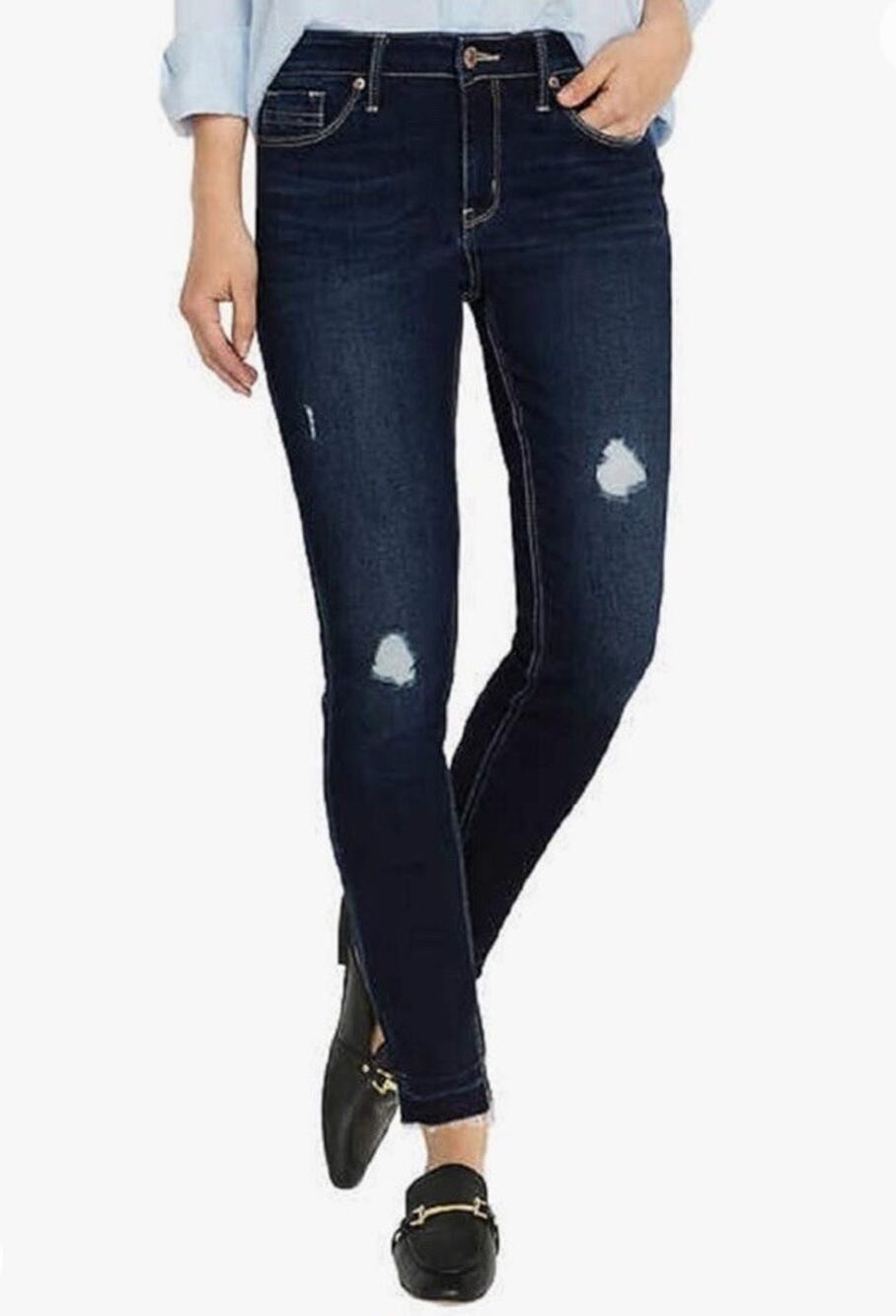 BUFFALO DAVID BITTON Blue Jeans Jess Rip & Repair Mid Rise Skinny Stretch 4/27